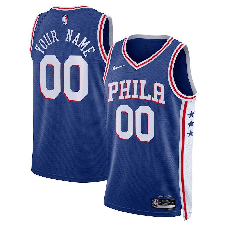 Men Philadelphia 76ers Nike Royal Icon Edition 2022-23 Swingman Custom NBA Jersey
